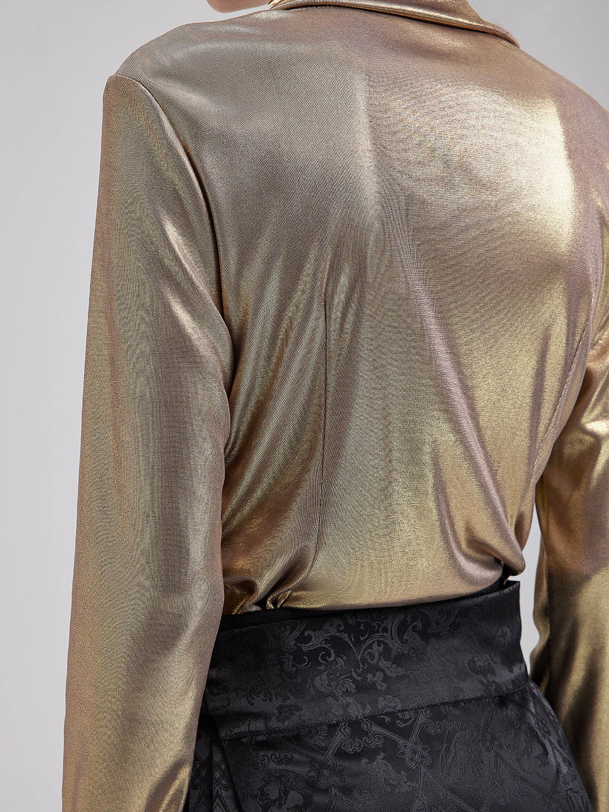 Şık Gül Pileli V Yaka Bluz