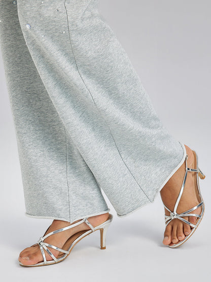 Renk Geçişli Taşlı Yıkamalı Triko Pantolon