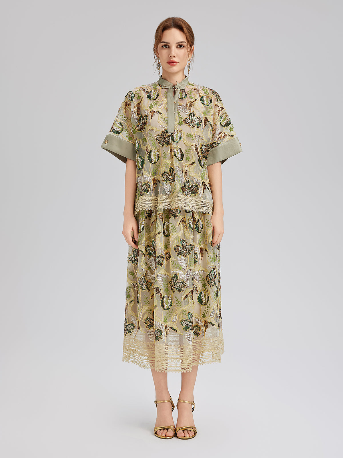 Pullu Dantelli Yarım Balıkçı Bluz