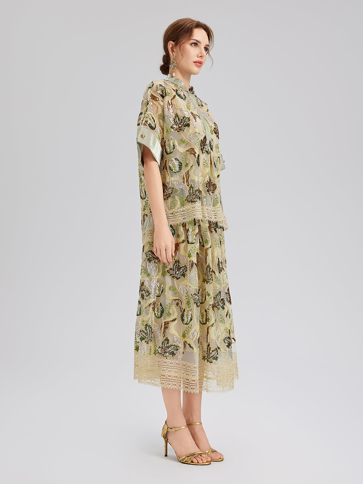 Pullu Dantelli Yarım Balıkçı Bluz