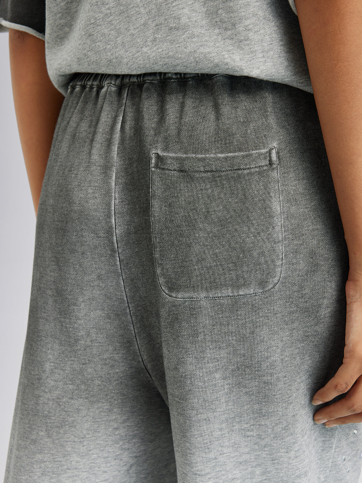 Renk Geçişli Taşlı Yıkamalı Triko Pantolon