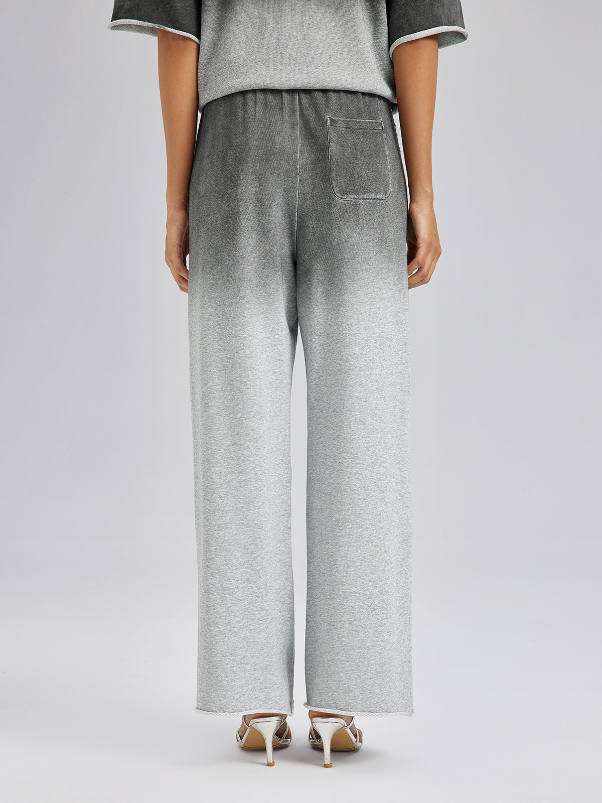 Renk Geçişli Taşlı Yıkamalı Triko Pantolon