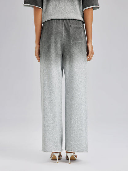 Renk Geçişli Taşlı Yıkamalı Triko Pantolon