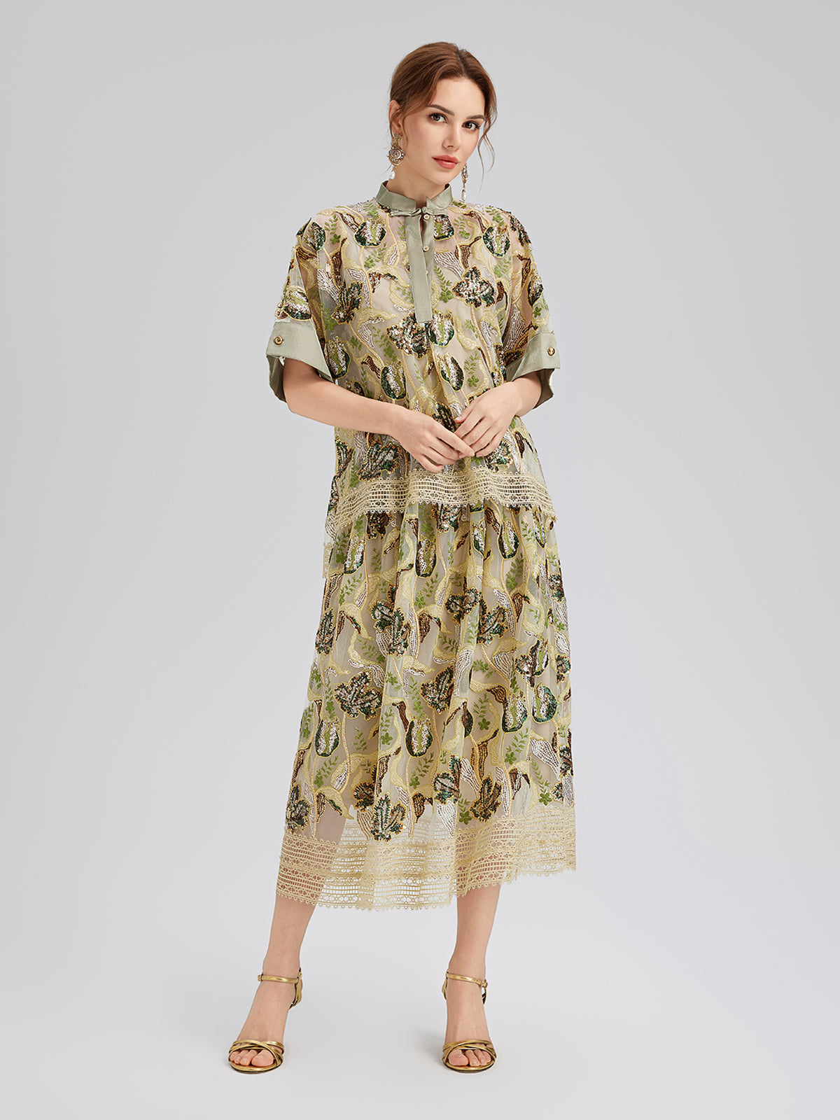 Pullu Dantelli Yarım Balıkçı Bluz