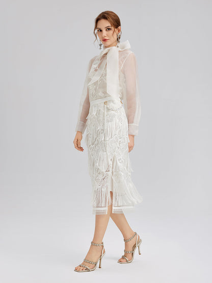 Dantelli El Yapımı Püsküllü Özel Barok Etek