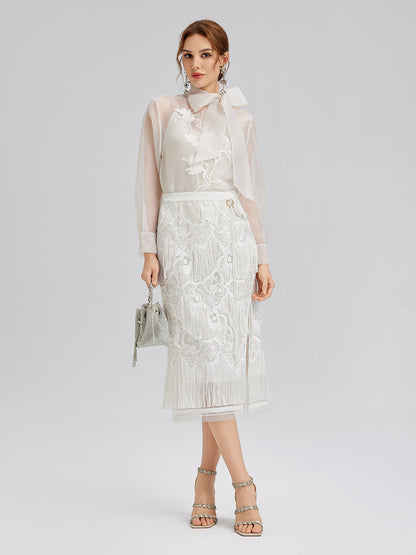 Dantelli El Yapımı Püsküllü Özel Barok Etek