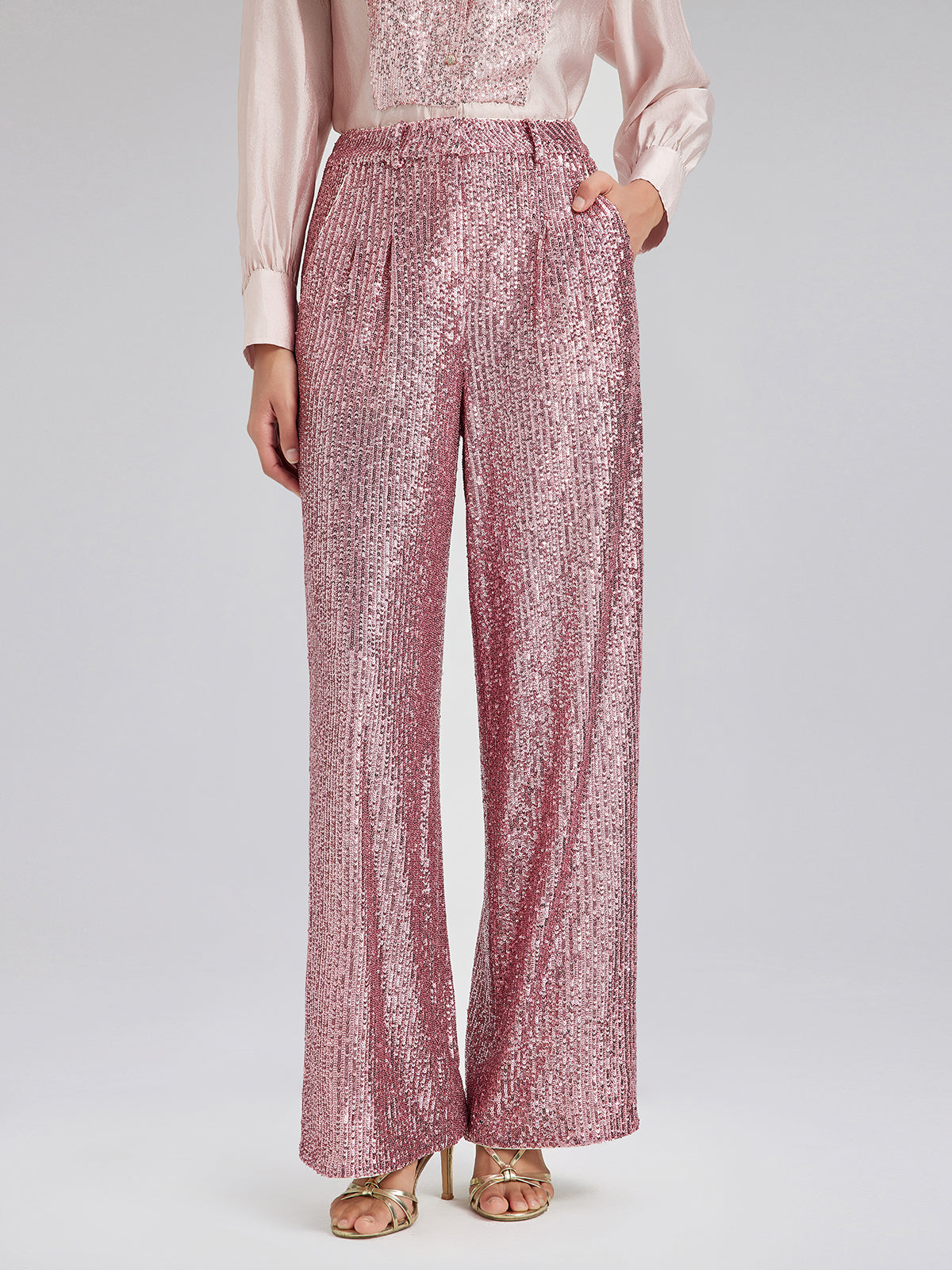 Sade Lüks Pullu Bol Paça Pantolon