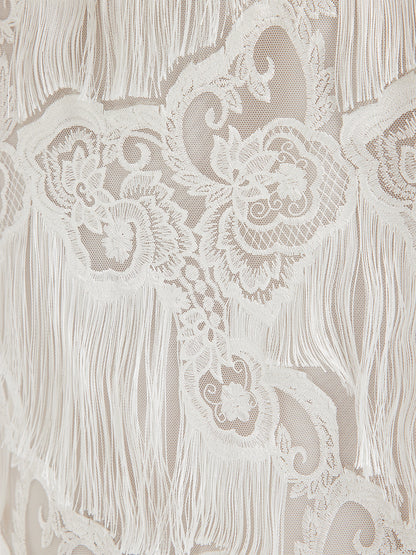 Dantelli El Yapımı Püsküllü Özel Barok Etek