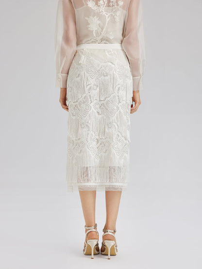 Dantelli El Yapımı Püsküllü Özel Barok Etek