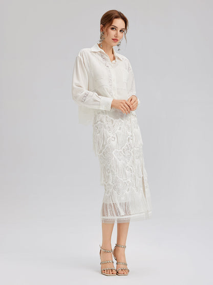 Dantelli El Yapımı Püsküllü Özel Barok Etek