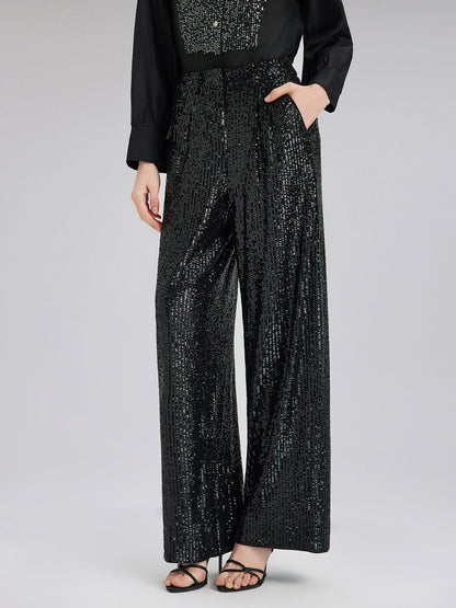 Sade Lüks Pullu Bol Paça Pantolon