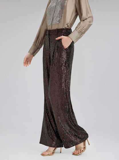 Sade Lüks Pullu Bol Paça Pantolon