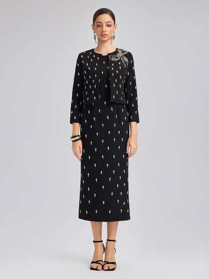 El İşlemeli Fiyonklu Ceket