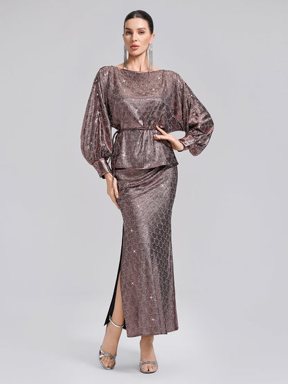 Omzu Açık Taşlı Bluz