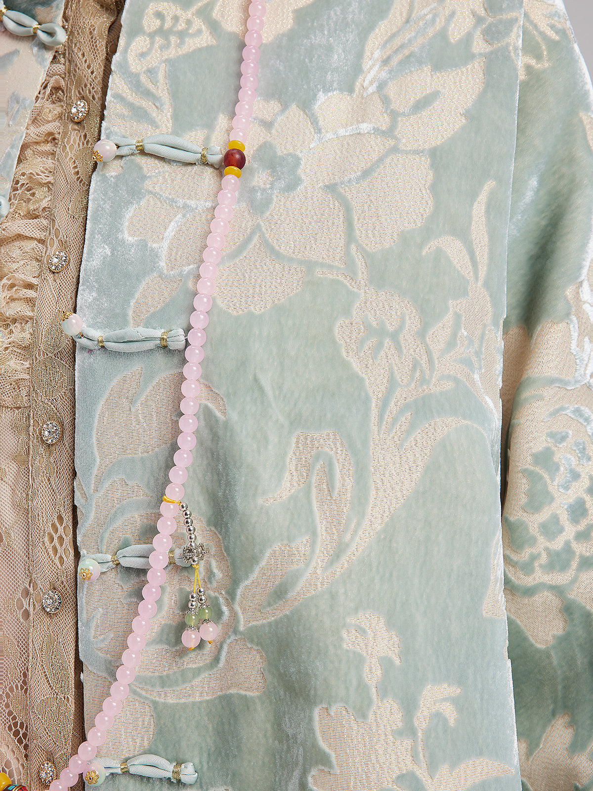 Modern Etnik Kadife Çiçekli Ceket