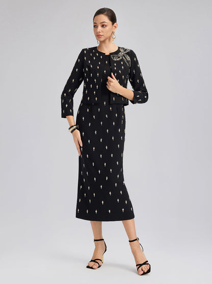 El İşlemeli Fiyonklu Ceket