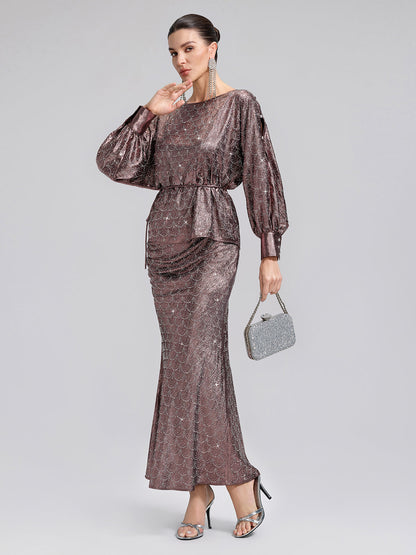 Omzu Açık Taşlı Bluz