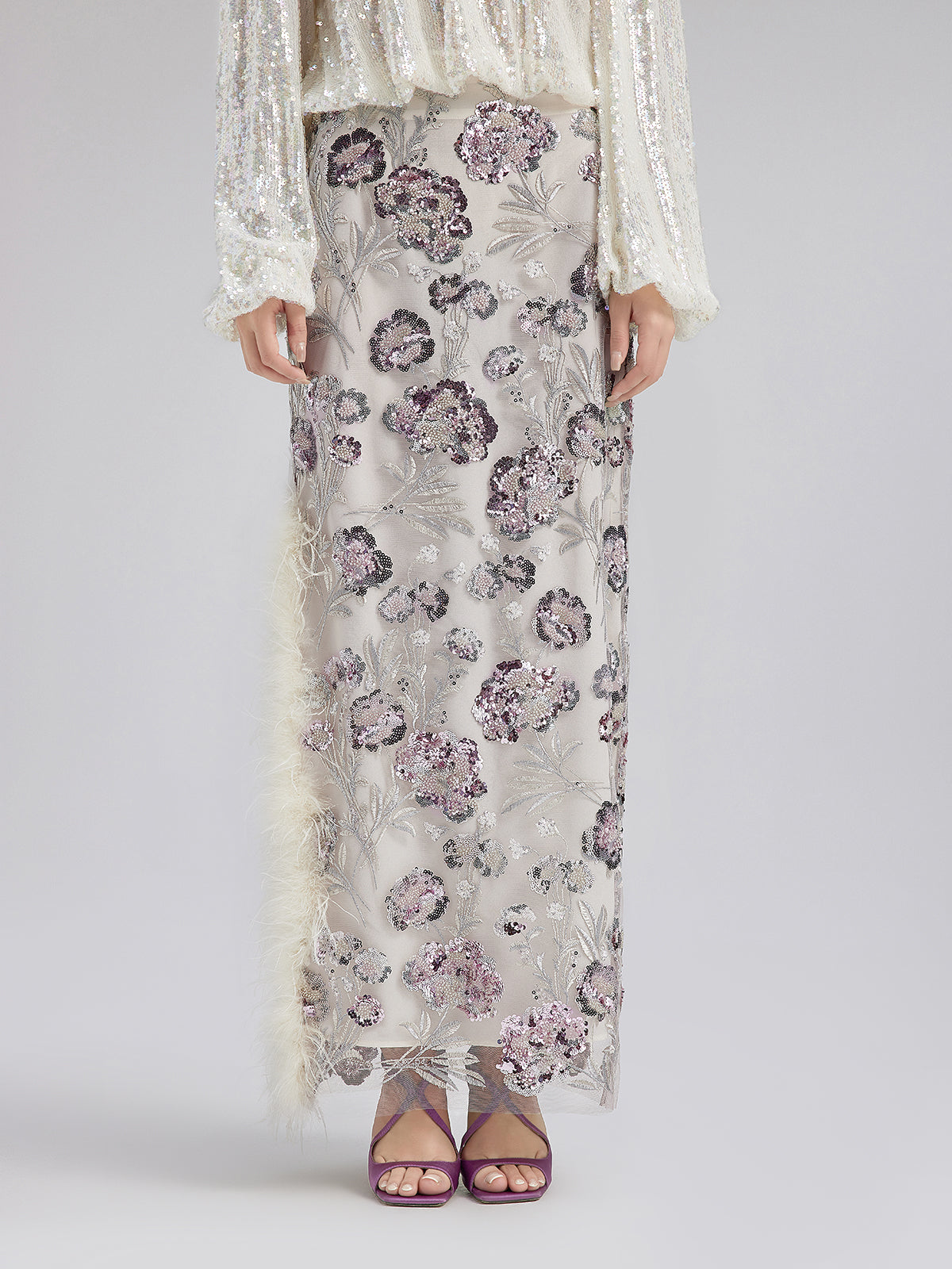 Pullu Tüylü Modern Etnik Etek