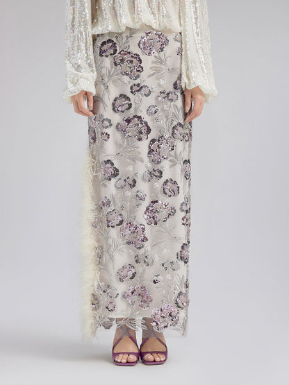 Pullu Tüylü Modern Etnik Etek