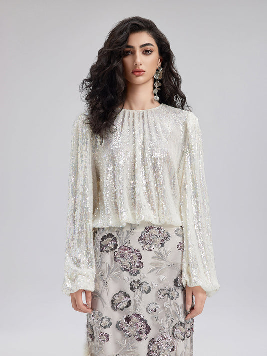 Renkli Pullu Modern Etnik Bluz