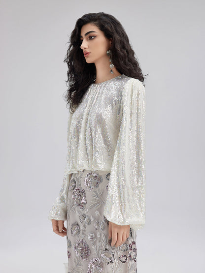 Renkli Pullu Modern Etnik Bluz