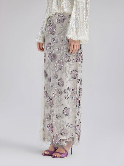 Pullu Tüylü Modern Etnik Etek