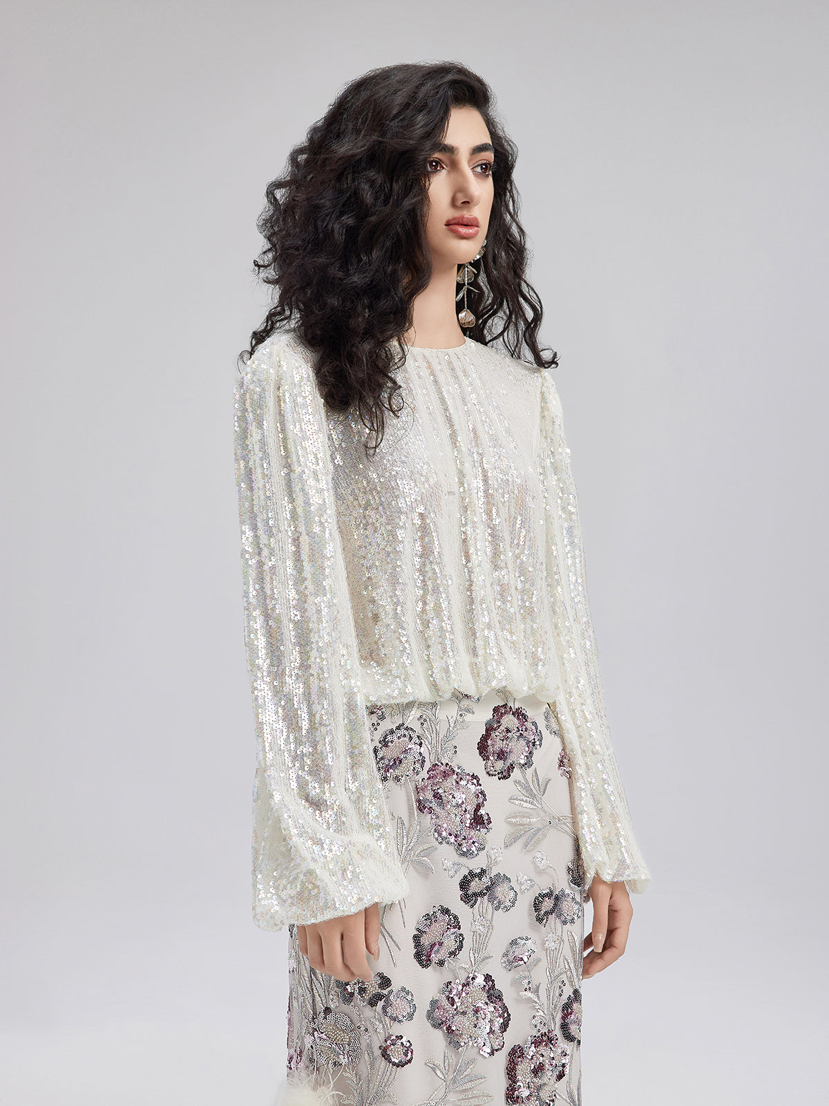 Renkli Pullu Modern Etnik Bluz