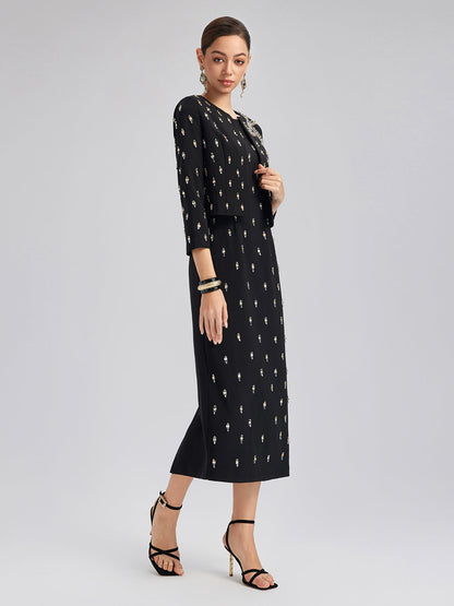 El İşlemeli Fiyonklu Ceket