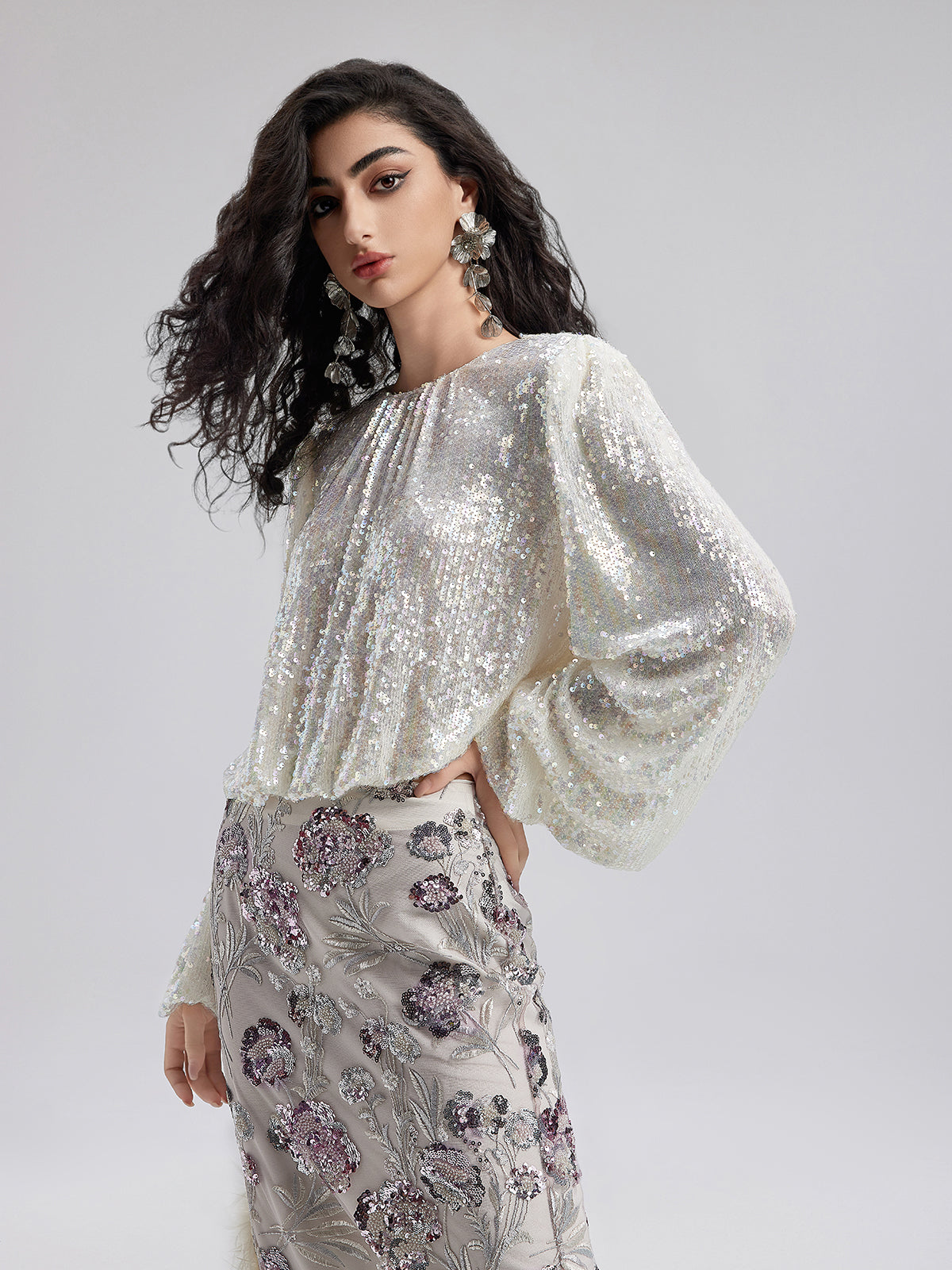 Renkli Pullu Modern Etnik Bluz