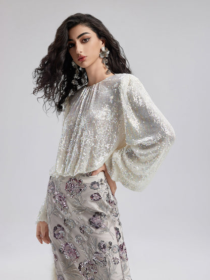 Renkli Pullu Modern Etnik Bluz