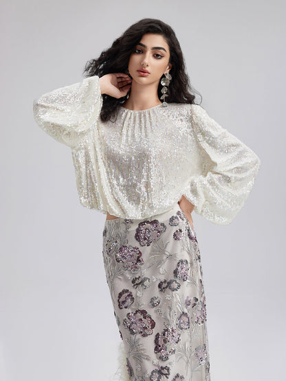 Renkli Pullu Modern Etnik Bluz