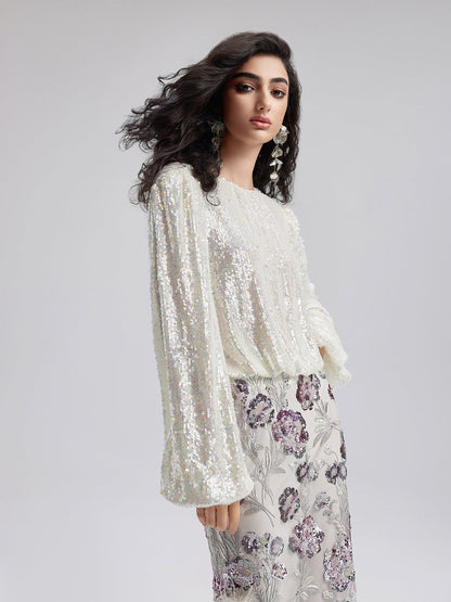 Renkli Pullu Modern Etnik Bluz