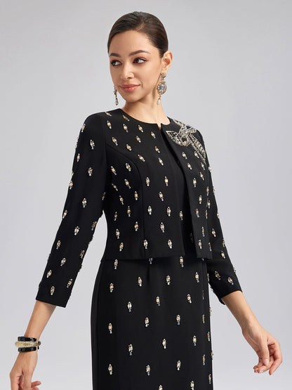 El İşlemeli Fiyonklu Ceket