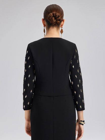 El İşlemeli Fiyonklu Ceket