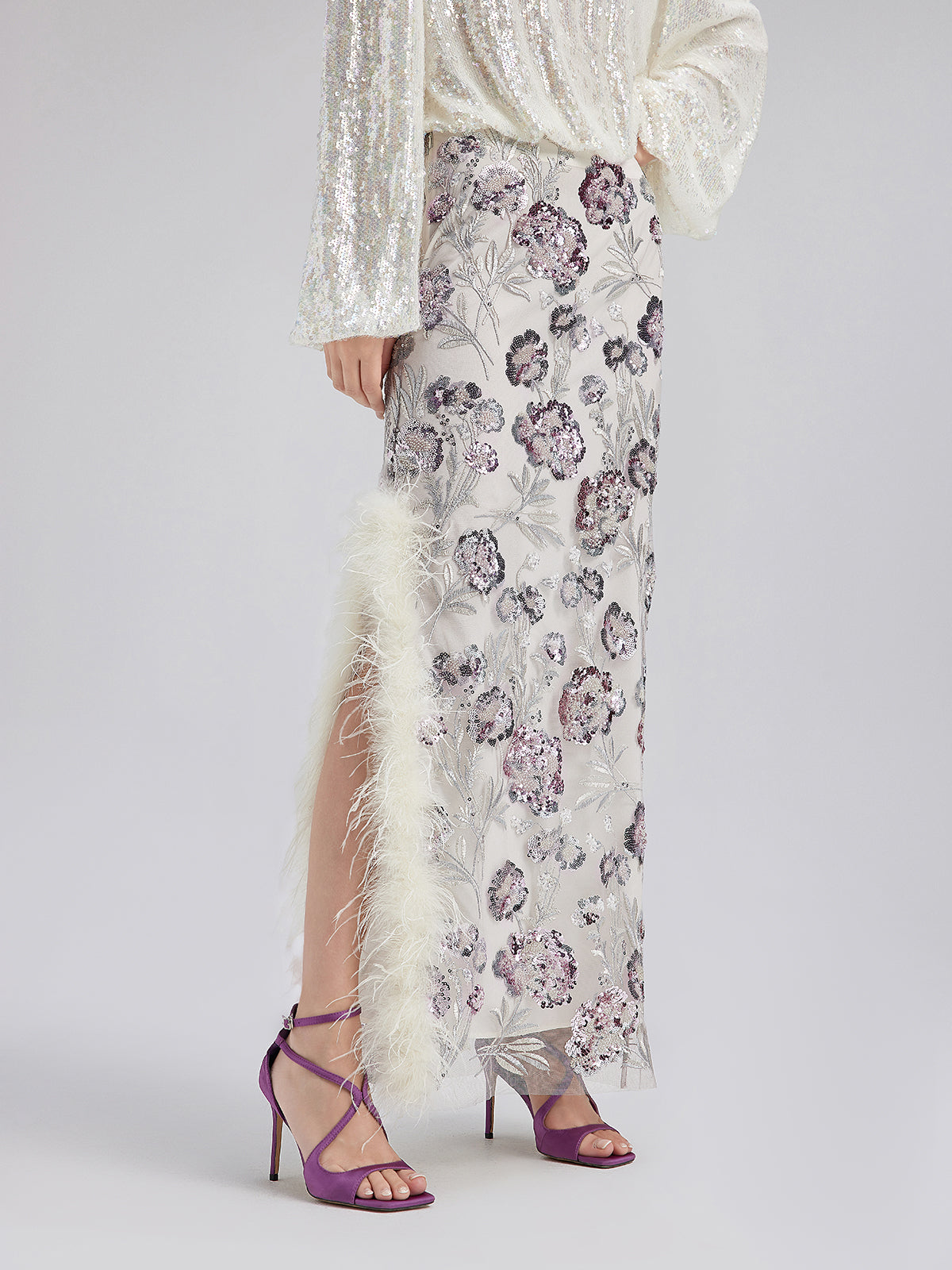 Pullu Tüylü Modern Etnik Etek