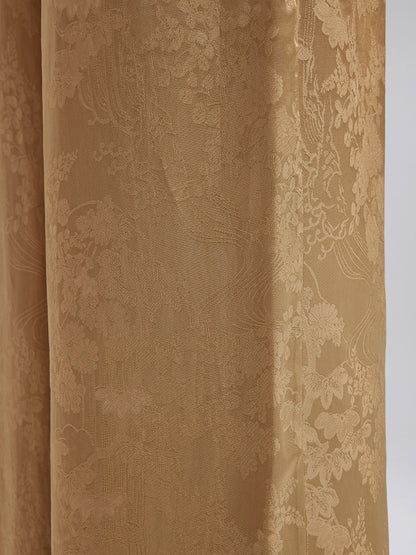 Altın Jakar Beli Lastikli Bol Pantolon