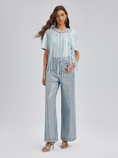 El Yapımı Örgü Püsküllü Tişört