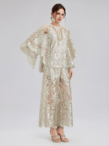 Vintage Nakışlı Rahat Pantolon