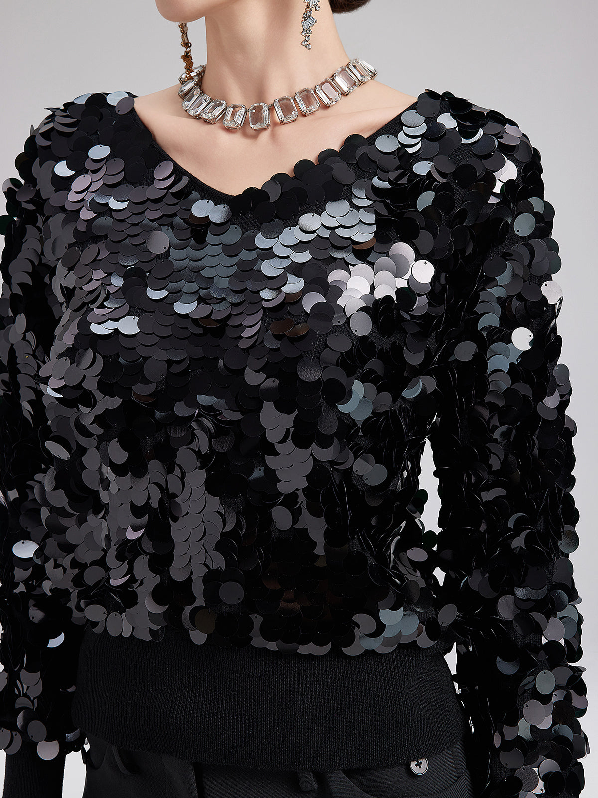 Lüks Pullu Yün Triko Bluz