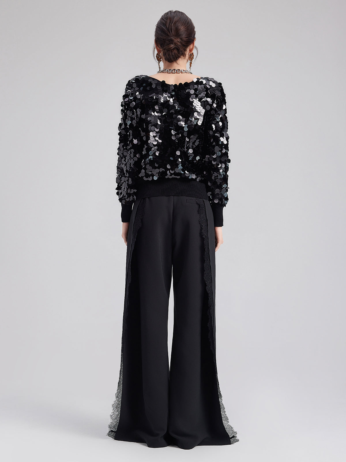 Lüks Pullu Yün Triko Bluz