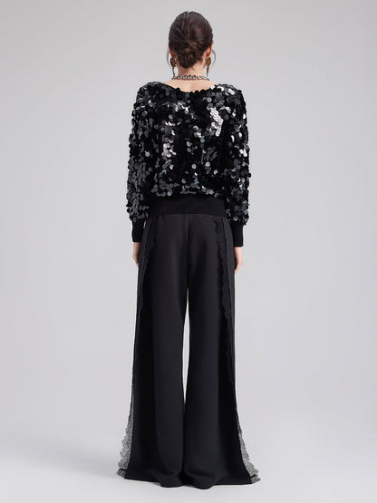 Lüks Pullu Yün Triko Bluz