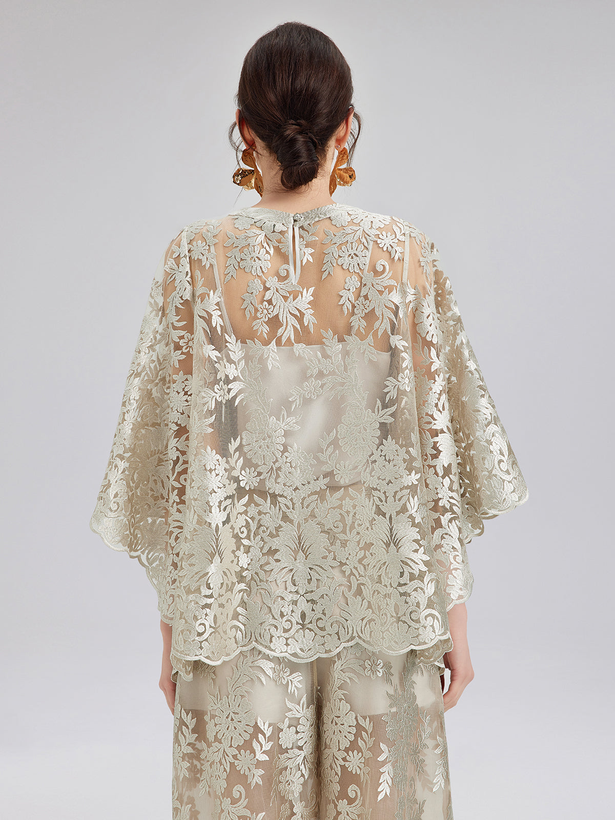 Vintage Nakışlı Rahat Bluz