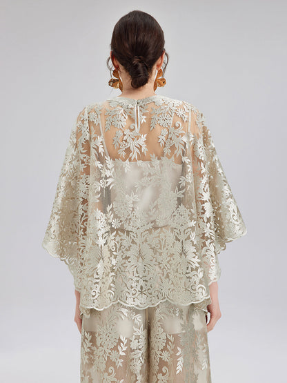Vintage Nakışlı Rahat Bluz