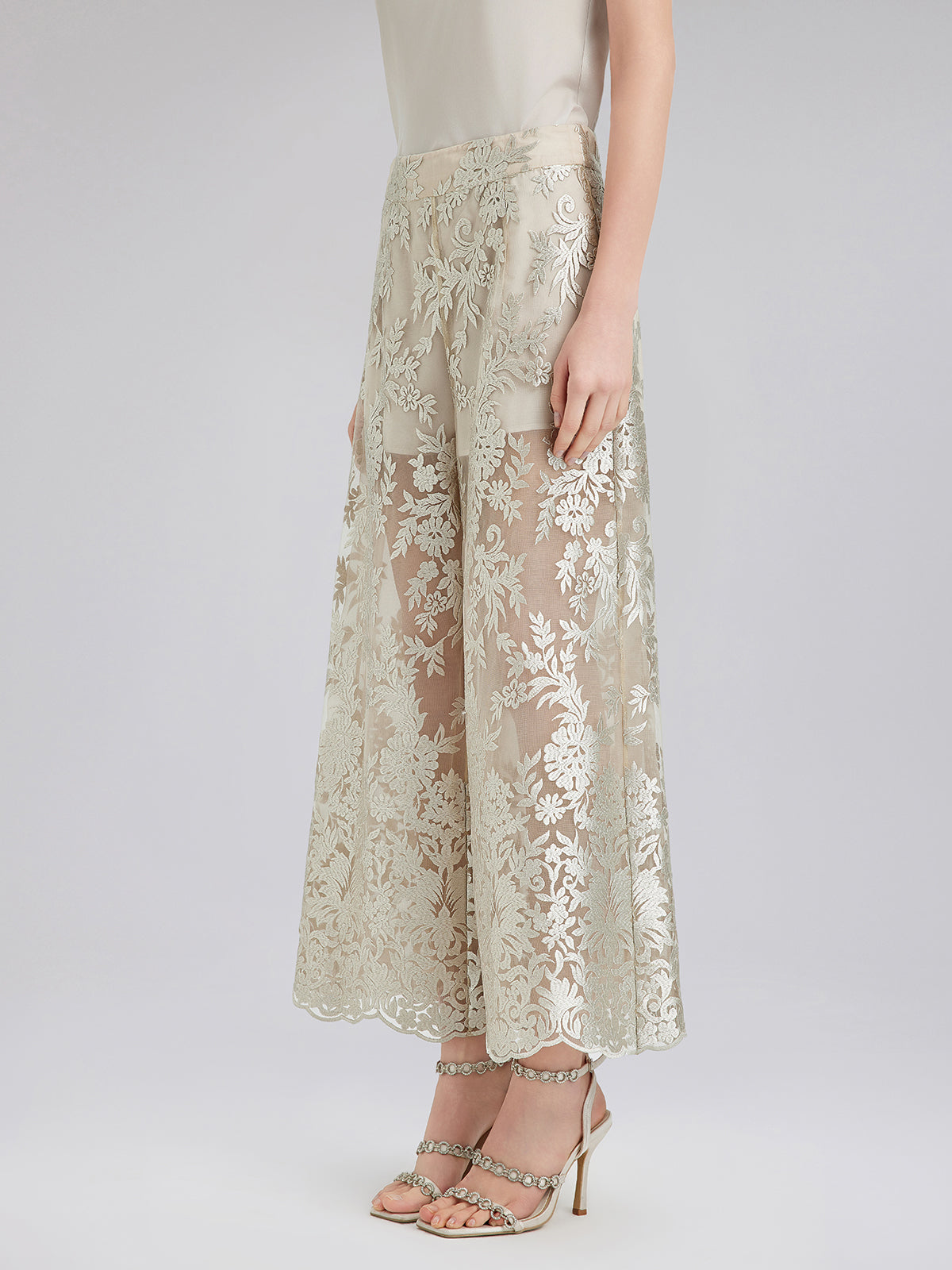 Vintage Nakışlı Rahat Pantolon