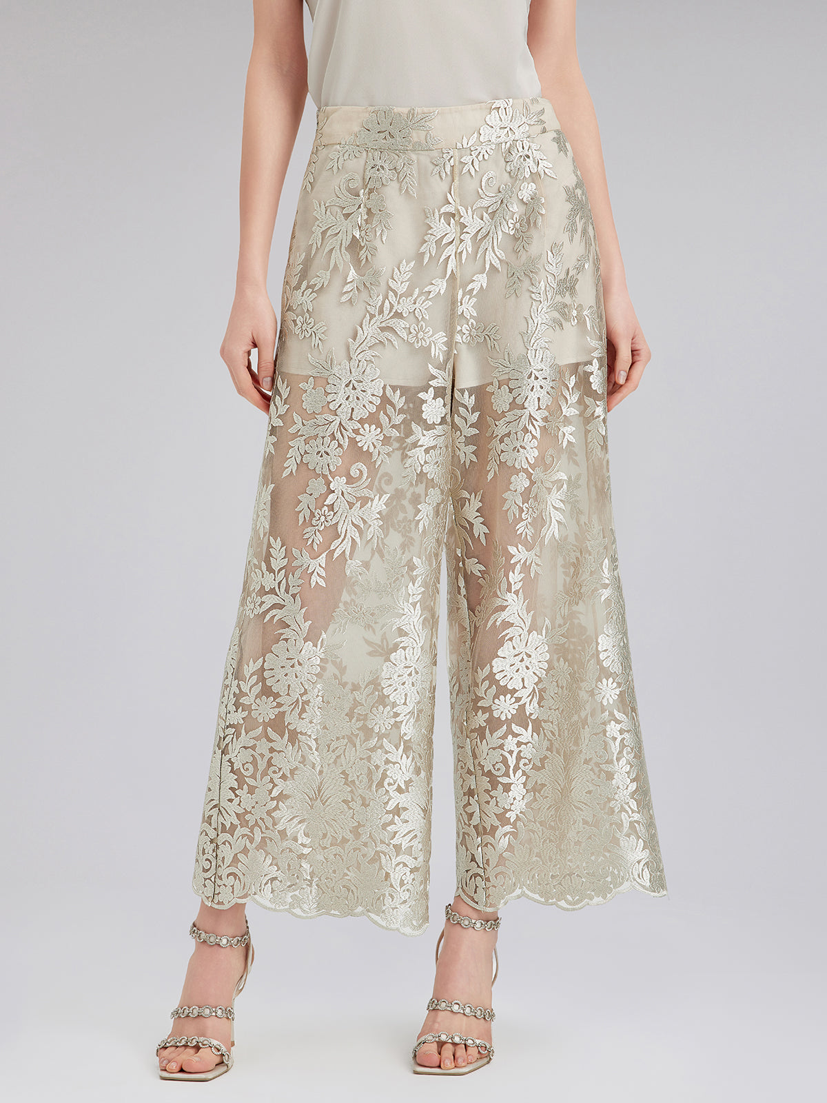 Vintage Nakışlı Rahat Pantolon