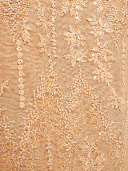 Boncuklu Dantelli Fırfır Yaka Bluz