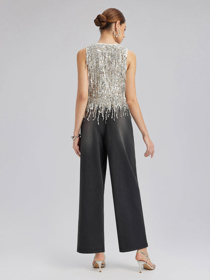 Dantelli Boncuklu Fermuarlı Kapüşonlu Üst