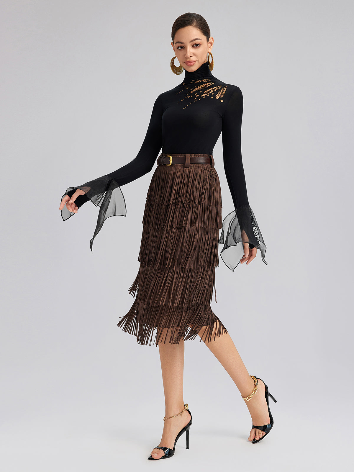 Kovboy Tarzı Püsküllü Etek