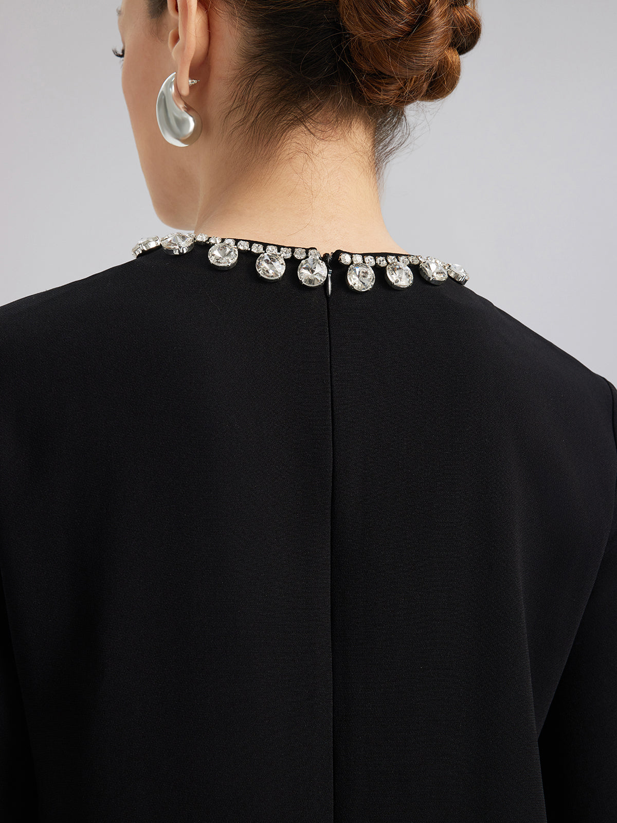 Lüks Siyah Tüylü Elbise