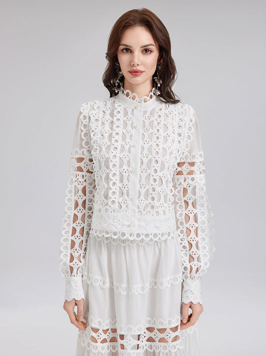 Vintage Saray Tarzı Nakışlı Gömlek